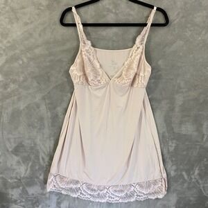Love to Lounge Primark Beige Lace Trimmed Slip Dress Lingerie Size L